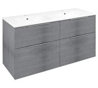 Mueble bajo lavabo Sapho CIRASA con doble lavabo, 121x66x46 cm, roble plateado