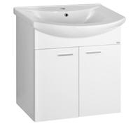Mueble bajo para lavabo Aqualine ZOJA, 61,5 x 74 x 32,5 cm, blanco, con 2 puertas