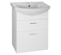 Mueble bajo para lavabo Aqualine ZOJA con cajones, 50,8 x 74 x 29,9 cm, color blanco