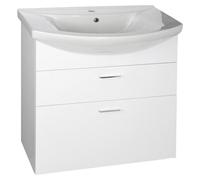 Mueble bajo para lavabo Aqualine ZOJA con cajones, 71,5 x 74 x 34 cm, blanco