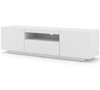 Mueble bajo para TV Aura, 150 cm. Se puede colgar en la pared o colocar en el suelo. Mueble universal, mueble bajo para TV, mueble para televisión, aparador, mesa de Hi-Fi. Mueble colgante, color blan