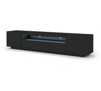 Mueble bajo para TV Aura, 200 cm. Se puede colgar o colocar en el suelo. Mueble universal, mueble bajo para televisión, mueble TV, aparador, mesa de Hi-Fi. Mueble colgante, color mate, sin iluminación