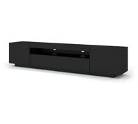Mueble bajo para TV Aura, 200 cm. Se puede colgar o colocar en el suelo. Mueble universal, mueble bajo para TV, mueble de TV, aparador, mesa de Hi-Fi. Mueble colgante. Acabado mate con iluminación LED