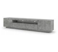 Mueble bajo para TV Aura, 200 cm. Se puede colgar o colocar en el suelo. Mueble universal, mueble bajo para televisión, mueble TV, aparador, mesa de Hi-Fi, mueble colgante (hormigón con LED)
