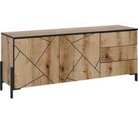 Mueble bajo para TV Vicco Hatto Roble 150 x 60 cm con puertas y cajones, Model 56520