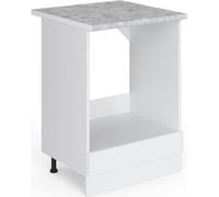 Mueble bajo universal Vicco R-Line Blanco alto brillo 60 cm con nicho grande, con encimera, Model 42018