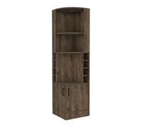 Mueble bar syrah en melamina con 4 estantes , 2 puertas 4 portacopas y 4 portacopas , marron , 180.6 cm x 46.9 cm x 46.9 cm