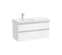 Mueble Base 2 Cajones Lavabo Plus Izquierda 100x46x57cm Blanco Brillo Roca