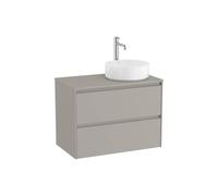 Mueble Base 2 Cajones Lavabo Sobre Encimera Derecha Gris Arena 79x45x58cm Roca