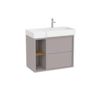 Mueble Base Asimétrico 2 Cajones Estante Lateral Abierto Lavabo Derecha 80x43x60cm Roca