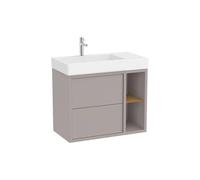 Mueble Base Asimétrico 2 Cajones Estante Lateral Abierto Lavabo Izquierda 80x43x60cm Roca
