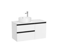 Mueble Base Asimétrico 2 Cajones Una Puerta Lavabo Sobre Encimera Izquierda 100x46x53cm Roca