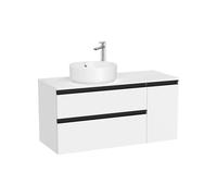 Mueble Base Asimétrico 2 Cajones Una Puerta Lavabo Sobre Encimera Izquierda 110x46x53cm Roca