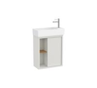 Mueble Base Asimétrico Compacto con Estante Lateral Abierto y Lavabo Suspendido 55x27x60cm Roca