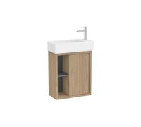 Mueble Base Asimétrico Compacto con Lavabo Suspendido Color Olmo Claro 55x27x60cm Roca
