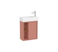 Mueble Base Asimétrico Compacto con Una Puerta Estante Lateral Abierto y Lavabo 55x27x60cm Roca