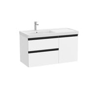 Mueble Base Asimétrico con 2 Cajones Una Puerta y Lavabo Plus a la Izquierda 100x46x57cm Roca