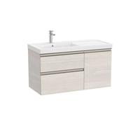 Mueble Base Asimétrico con Lavabo Plus a la Izquierda 2 Cajones y Una Puerta Nórdico 100x46x57cm Fresno Roca