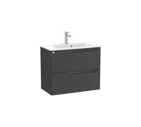 Mueble Base Compacto Suspendido con Lavabo Porcelana 70x38x56cm Negro Mate Roca