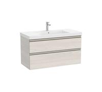 Mueble Base de Baño 2 Cajones Lavabo Centrado Nórdico 100x46x57cm Fresno Roca