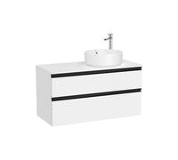 Mueble Base Suspendido 2 Cajones Lavabo Sobre Encimera Derecha 100x46x53cm Roca