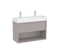 Mueble Base Suspendido Cajón Estante Abierto y Lavabo Porcelana 100x43x60cm Roca