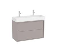 Mueble Base Suspendido con 2 Cajones y Lavabo con Dos Orificios para Grifería 100x43x60cm Roca