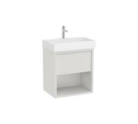 Mueble Base Suspendido con Cajón Estante Abierto y Lavabo con Orificio para Grifería 60x43x60cm Roca