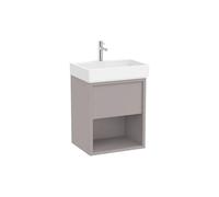 Mueble Base Suspendido con Cajón Estante Abierto y Lavabo Porcelana Gris Claro 55x43x60cm Roca