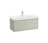 Mueble Base Suspendido con Cajón y Lavabo Cuadrado Fineceramic 100x46x50cm Roca