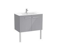 Mueble Base Suspendido Dos Puertas con Lavabo Porcelana Gris Brillo 80x45x51cm Roca
