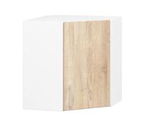 Mueble colgante de esquina de cocina akord w60 lima blanco 60 cm 1 puerta roble sonoma 2 estantes 60x30,5x58 cm