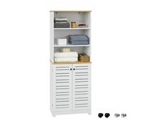 Mueble columna de baño armario para baño con 5 estantes estanterías de baño bzr44-w sobuy es 60 cm
