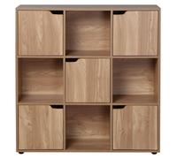 Mueble de 9 compartimentos con 5 puertas, diseño de madera, 89 cm de ancho - MODU