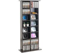 Mueble de almacenamiento multimedia VEVOR, estante para DVD de 8 capas con capacidad para 464 CD, estantes para CD ajustables, 16 compartimentos, protege y organiza colecciones de música, películas, v