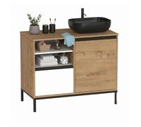 Miroytengo Mueble de Baño 100 cm Támesis con Patas Roble Gold y Blanco Mate (Con Lavabo Cerámico) White - light wood -