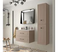 Salgar Mueble de baño Renoir 80 cm 2 cajones, con tiradores, espejo y lavabo, opción sin tiradores