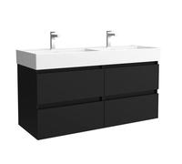 Mueble de baño bequia 120cm + lavabo cerámica | negro mate|120x45x66