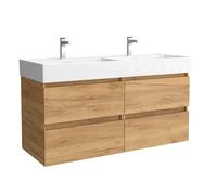 Mueble de baño bequia 120cm + lavabo cerámica | roble |120x45x66
