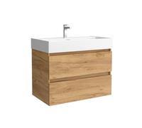Mueble de baño bequia 80cm + lavabo cerámica | roble |80x45x66