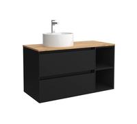 Mueble de Baño Lavabo sobre Encimera Salgar Bequia Plus 90 cm Negro Mate