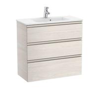 Mueble de Baño Compacto con Lavabo y 3 Cajones de Unik The Gap 80cm Fresno Roca - Sin conjunto de patas / Sin caja organizadora / Sin caja organizadora + Sin set de 2 colgadores