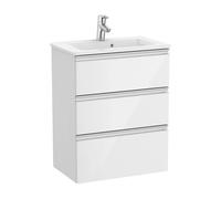 Roca Mueble de baño Unik The Gap 60 cm blanco brillo con lavabo y 3 cajones