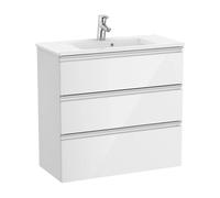 Roca Mueble de baño Unik The Gap 80 cm blanco, lavabo y 3 cajones — Sin patas / Con caja org.