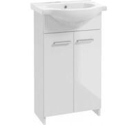 Mueble de baño Marlena con lavabo, blanco, 50 cm