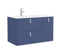 Salgar Mueble de baño Uniiq 120 cm Azul – con sifón y desagüe clicker – sin patas – BL Blanco