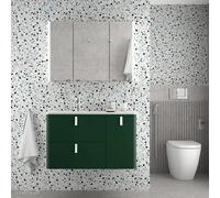 Salgar Mueble de baño Uniiq 120 cm con lavabo – Sin sifón ni desagüe, con patas y camerino NG Negro