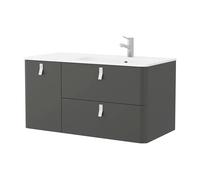 Salgar Mueble de baño con lavabo Uniiq 120 cm con sifón y desagüe clicker, set de patas BL Blanco
