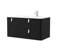 Salgar Mueble baño con lavabo Uniiq 120 cm Negro mate – Sifón con desagüe clicker – Patas cromo