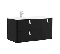 Salgar Mueble de baño con lavabo Uniiq 120 cm, negro mate, sin sifón/desagüe, sin patas – BL Blanco